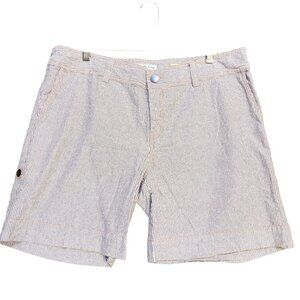3J Workshop Brown & White Striped Cotton Shorts Size XL